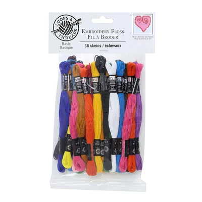 12 Packs: 36 ct. (432 total) Basic Color Embroidery Floss by Loops & Threads®