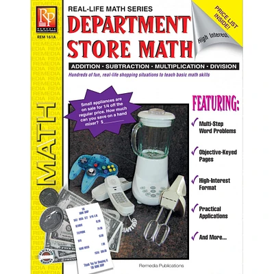 Department Store Math Activity Book, Grade Level: 4-8