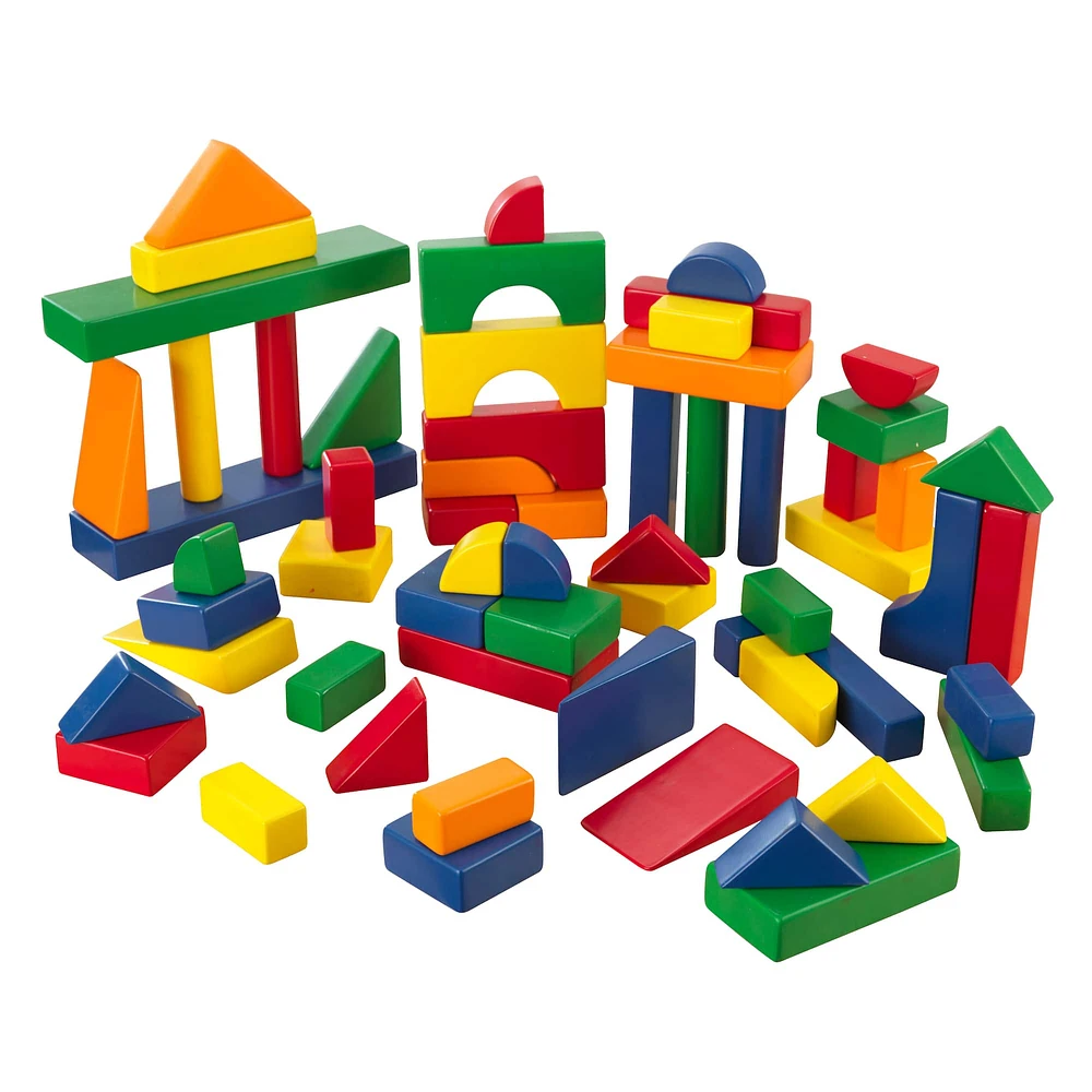 KidKraft 60 pc Wooden Block Set, Primary Colors