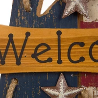 Glitzhome® Wooden "Welcome" Star Hanging Wall Sign