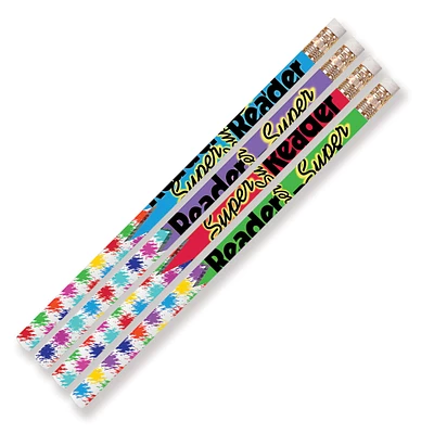 Super Reader Motivational Pencils, 12 Dozen