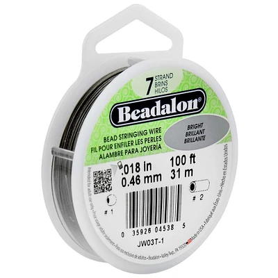 Beadalon® 0.018" Bright 7 Strand Bead Stringing Wire, 100ft.