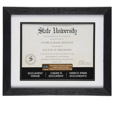 Black 8.5" x 11" Document Frame with Mat by Studio Décor®