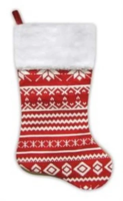 22" Festive Snowflake Sweater Knit Christmas Stocking