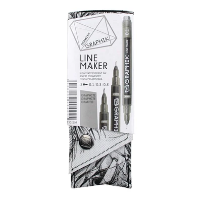 Derwent® Graphik Line Maker 3 Marker Graphite Set