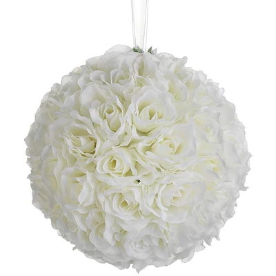 6 Pack: 10" Cream Rose Kissing Ball