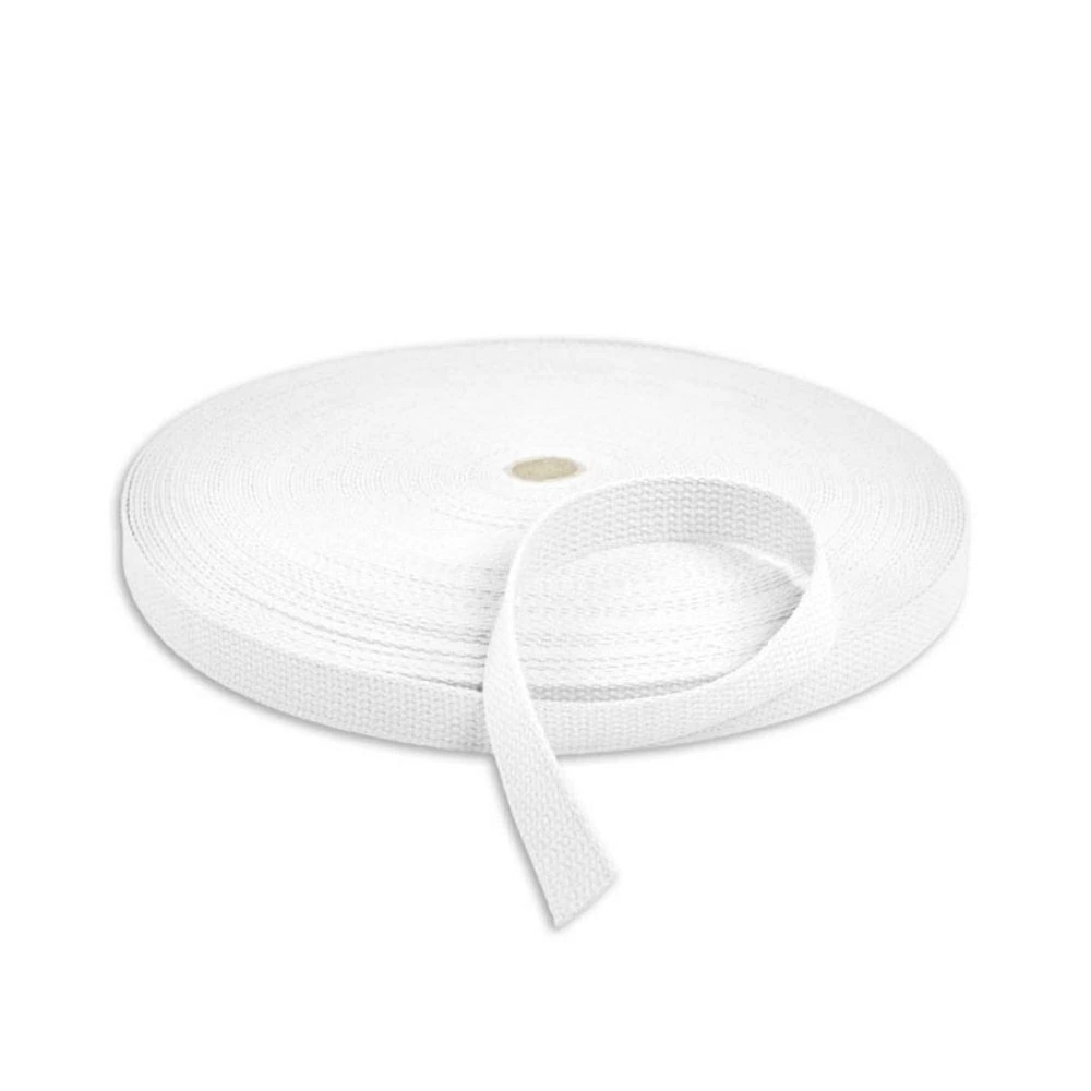 1" White Cotton Webbing