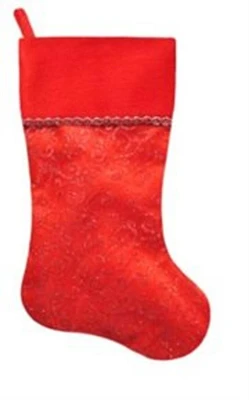 22" Glittering Swirl Design Christmas Stocking, Red