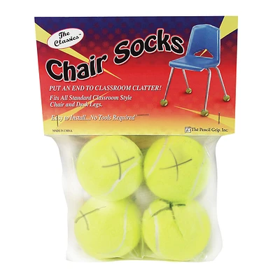 The Pencil Group Inc™ Yellow Chair Socks Floor Protectors, 4 Per Pack, 6 Packs