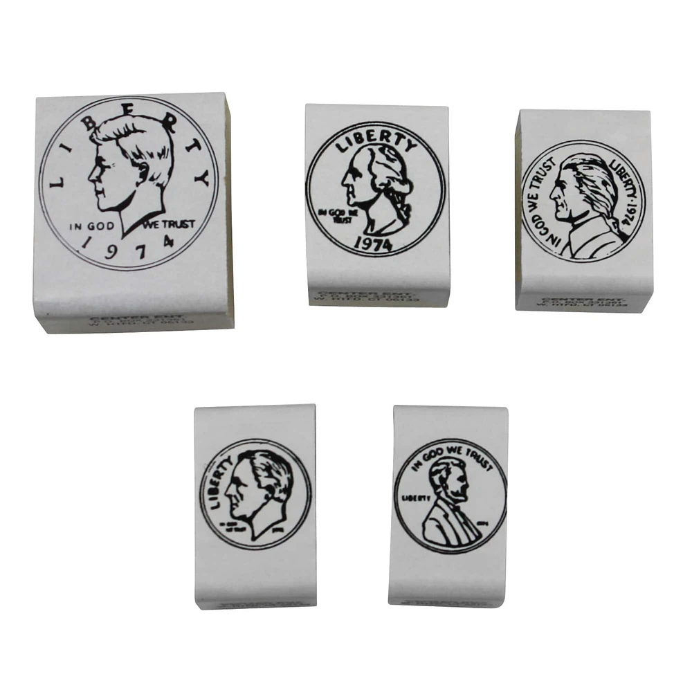 Center Enterprises Coin Heads Rubber Stamp Set, 3 Pack Bundle