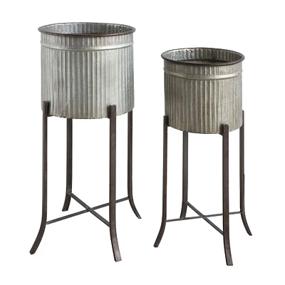 Rustic Iron Planters with Stand