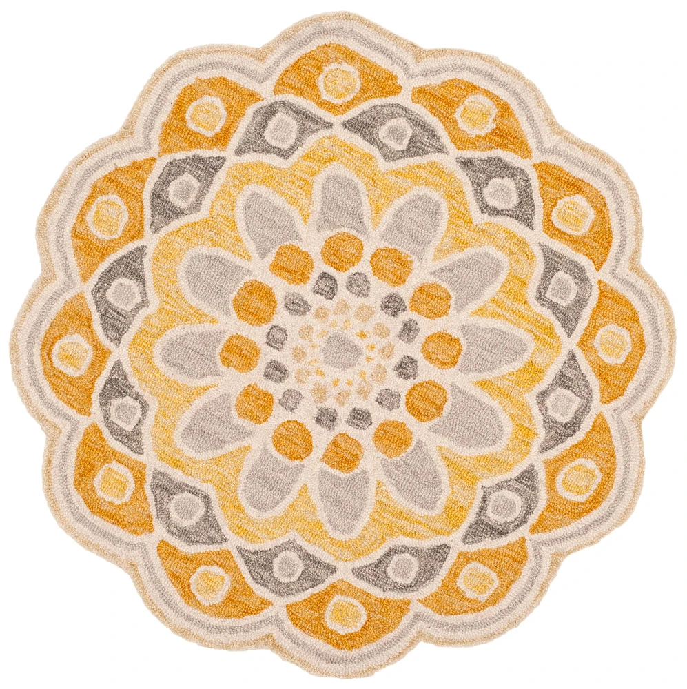 Novelty Medallion 4' X 4' Round Area Rug