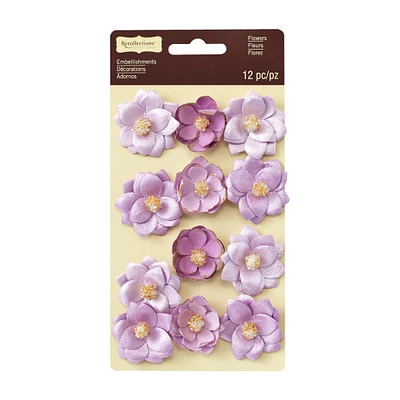 Gold Tipped Purple Flower Embellishments by Recollections™ Signature™
