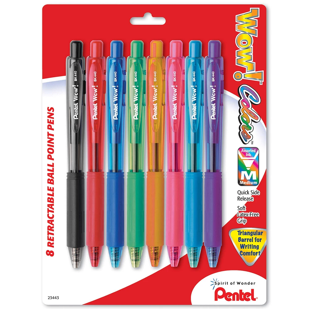 6 Packs: 6 Packs 8 ct. (288 total) Pentel® WOW!™ Assorted Retractable Ball Point Pens