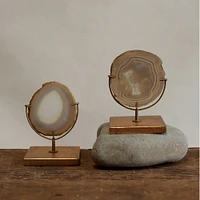 Natural Agate Decor On Stand (Each One Will Vary)