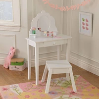 KidKraft Medium Diva Table & Stool, White