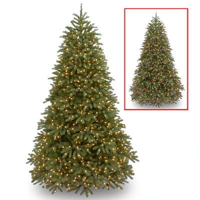 7.5 Ft. Pre-Lit PowerConnect™ Feel Real® Jersey Fraser Fir Medium Artificial Christmas Tree, Dual Color® LED Lights