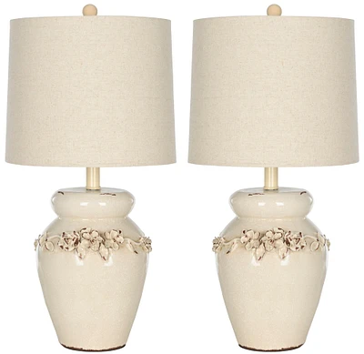 Marquesa Vase Lamp Set in Cream