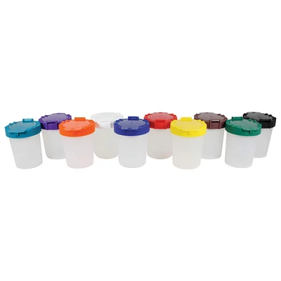 Assorted Lid Colors No-Spill Cups, 10 Pieces