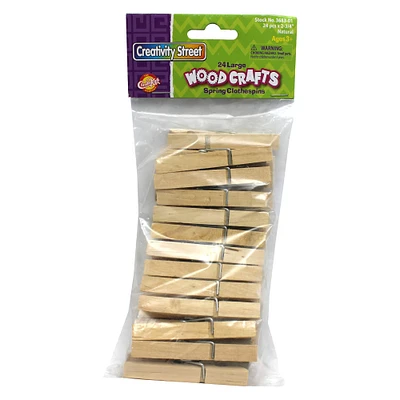 Creativity Street® Natural Wood Crafts Large Spring Clothespins, 12 Packs