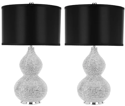 Nicole Beaded Table Lamp Set in Black