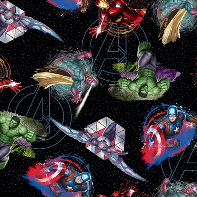 Marvel Avengers Badges Multi Quilting Cotton Fabric