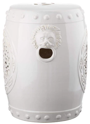 Flower Drum Garden Stool in Creme