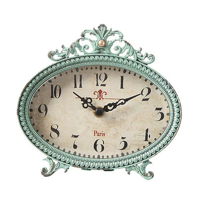 Aqua Pewter Mantle Clock