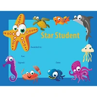 Flipside Products 8.5” x 11” Under the Sea Star Student Certificate, 6 Pack Bundle