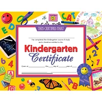 Flipside Products 8.5” x 11 Purple & Red Kindergarten Certificate, 6 Pack Bundle