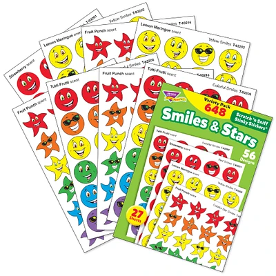 Trend Enterprises® Smiles & Stars Stinky Stickers®, 648 Pack