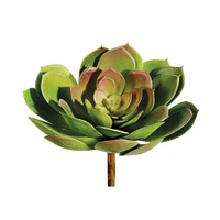 12 Pack: Green & Burgundy Soft Plastic Echeveria Pick