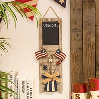 Glitzhome® Wooden Chalkboard "Welcome" Hanging Wall Sign