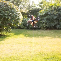 Glitzhome® Iron Patriotic Wind Spinner Yard Stake