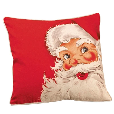 16" Santa Pillow, Red & Beige