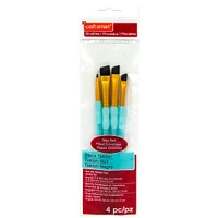 Black Taklon Angular Brushes 4-Piece Value Pack By Craft Smart®