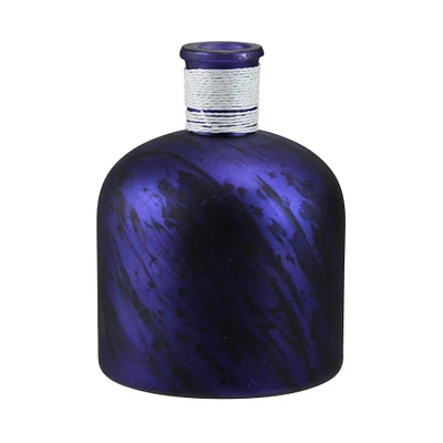 6.75" Seaside Treasures Marbled Glass Vase, Purple & Black