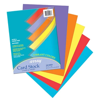 10 Packs: 100 ct. (1,000 total) Array® Vibrant Colors Card Stock