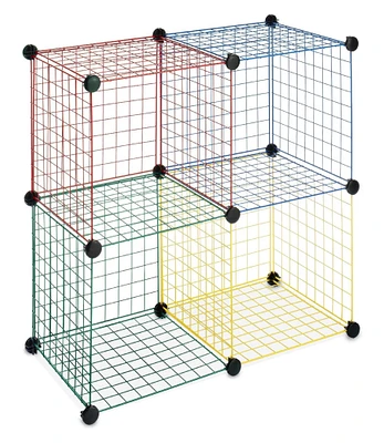 Wire Multicolor Storage Cubes, 4 Pack