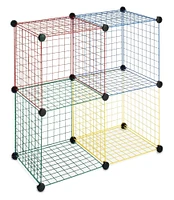 Wire Multicolor Storage Cubes, 4 Pack