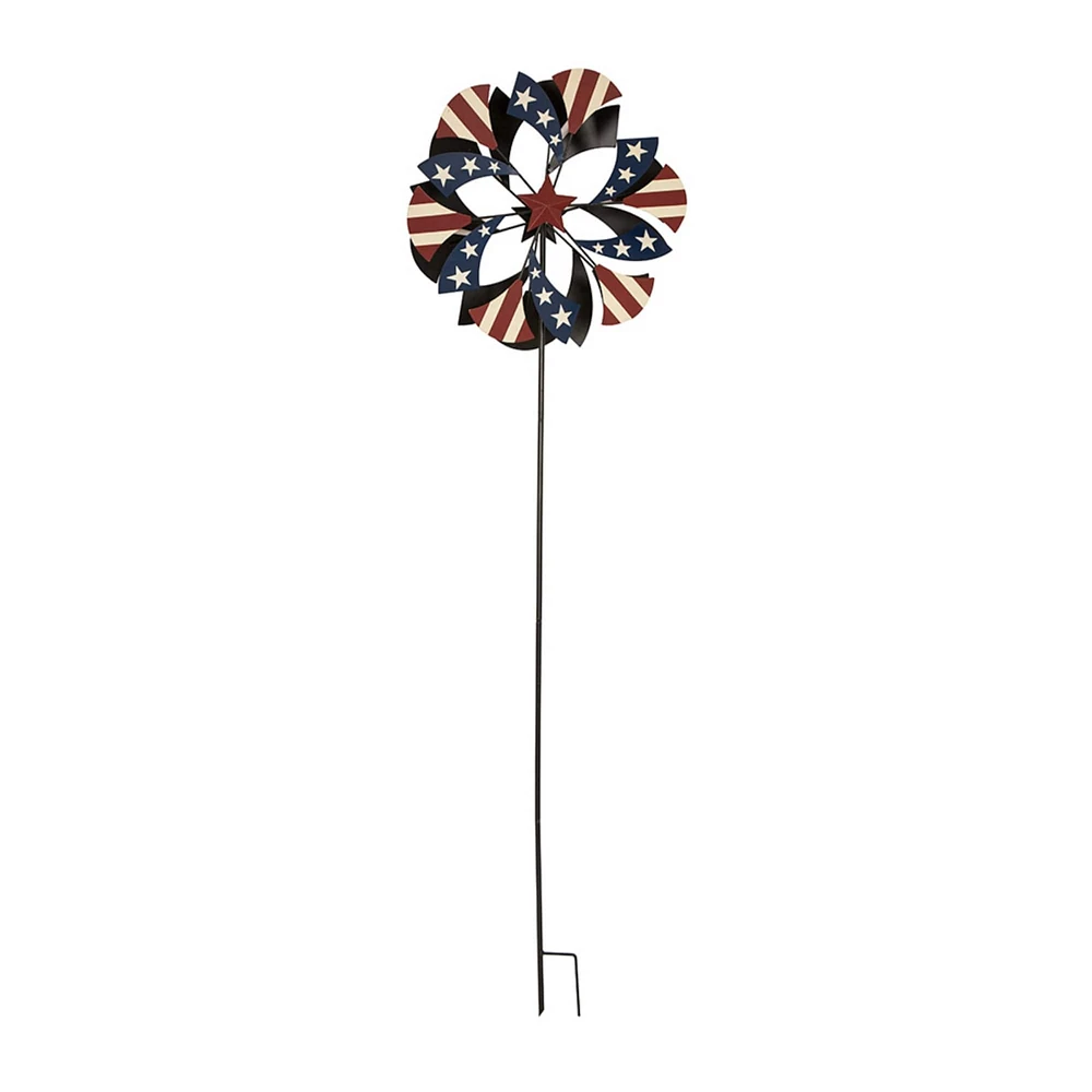 Glitzhome® Iron Flag Double-side Windmill Garden Yard Stake