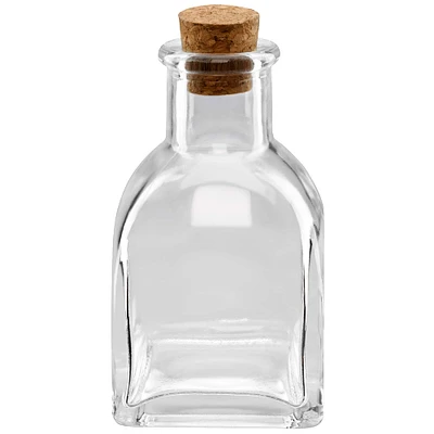 Mini Square Glass Bottle with Cork By Ashland®