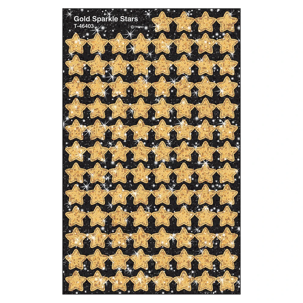 Trend Enterprises® superShapes 7/16" Gold Sparkle Stars Stickers, 12 Pack Bundle