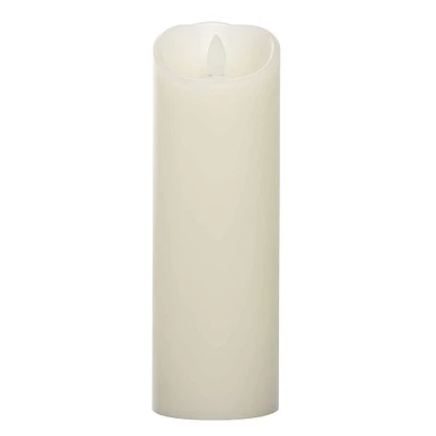 8 Pack: iFlicker 3" x 9"  Ivory LED Pillar Candle