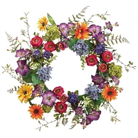 6 Pack: 24" Daisy, Ranunculus & Morning Glory Wreath