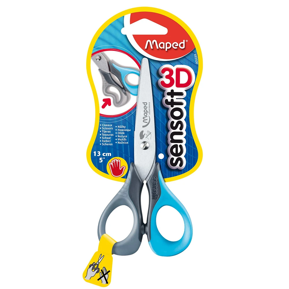 Maped® 5" Sensoft Scissors Left Handed, Pack of 12