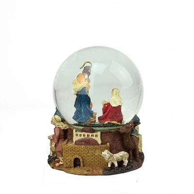 5.5" Nativity Scene Musical Snow Globe Glitterdome