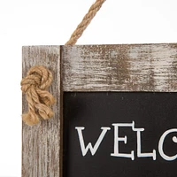 Glitzhome® Wooden Chalkboard "Welcome" Hanging Wall Sign