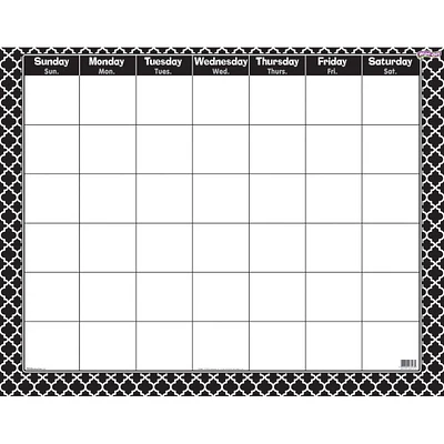 Moroccan Black Wipe-Off® Calendar, Monthly, Pack of 6