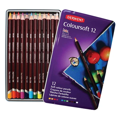 Derwent® Coloursoft Pencil 12 Color Tin Set